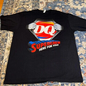VTG dairy queen DQ restaurant employee tshirt black short sleeve round neck LG